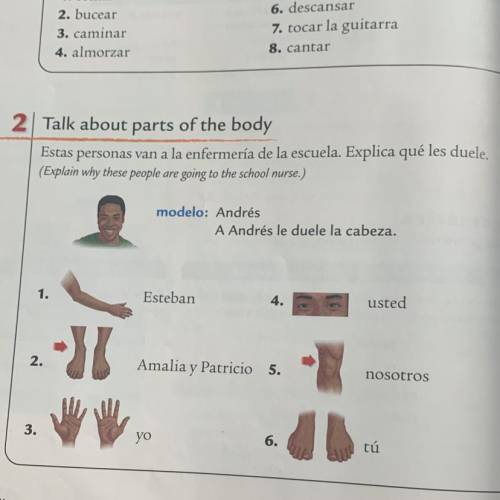 Please help me with talk about parts of the body! Will mark brainiest