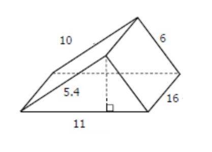 Tia’s tent is in the form of a triangular prism as shown below. If Tia plans to waterproof the tent