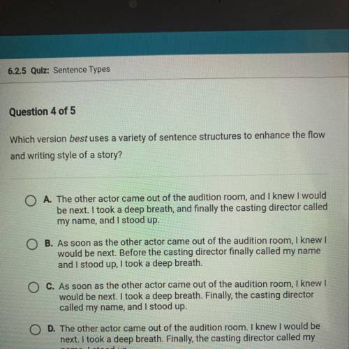 Which version best uses a variety of sentence structures to enhance the flow

and writing style of