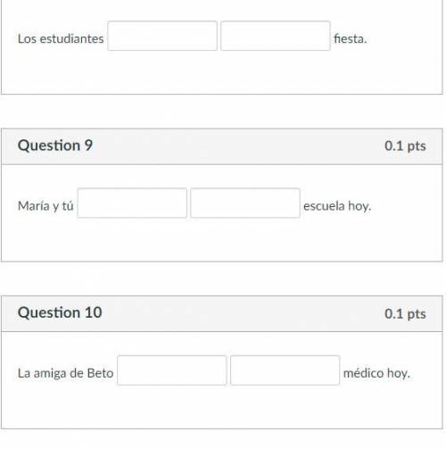 For the following practice, type in the correct form of IR in the first box and in the 2nd box, typ