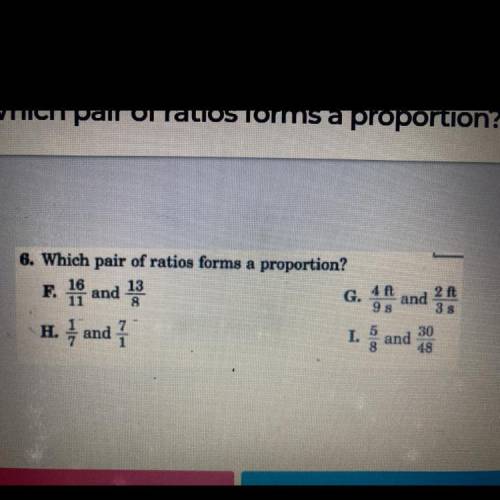 Which pair of ratios form a proportion￼