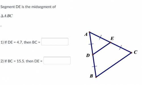 I need help calculating the mid segment of this triangle, please help!!!
