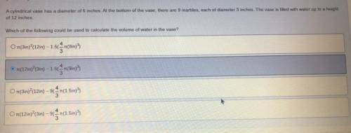Which of the following could be used to calculate the volume of water in the vase?