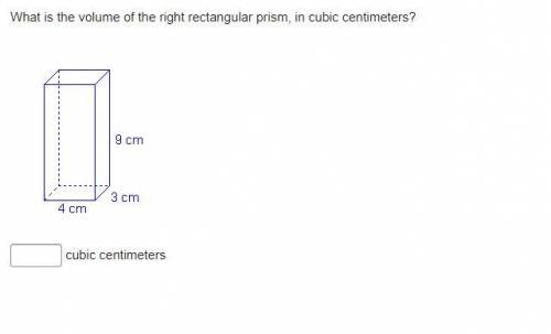 What is the volume of the right rectangular prism, in cubic centimeters?