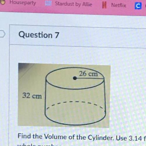 **Will mark brainliest**

Find the Volume of the Cylinder. Use 3.14 for pi. Round your answer to t