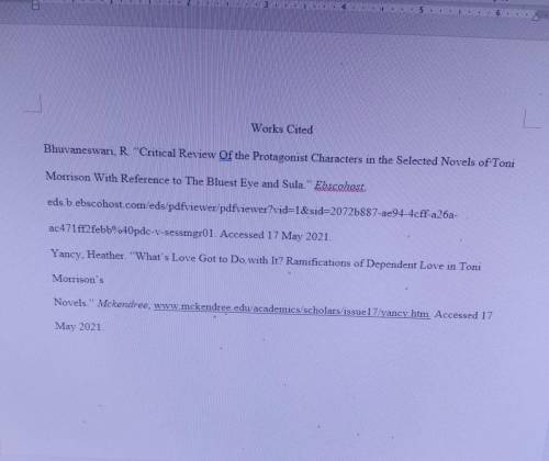Can someone point out to me what is wrong with my Works Cited page? my professor keeps telling me i
