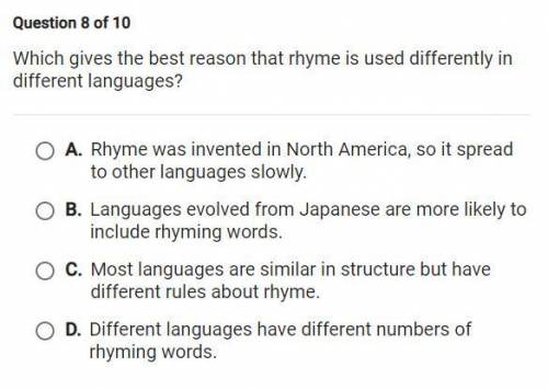 Which gives the best reason that rhyme is used differently in different languages? No Links!!!