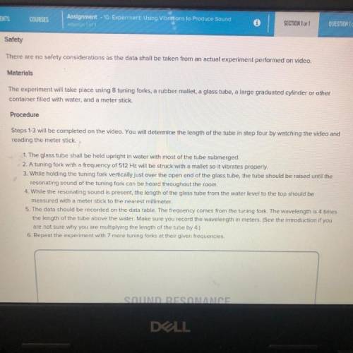 1. Complete the data table using the procedure above and the video provided. To find the distance f