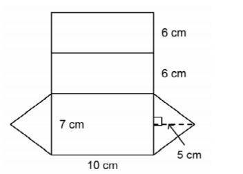Calculate the total surface area of this net of a right triangular prism.

A 225 cm²
B 207.5 cm²
C