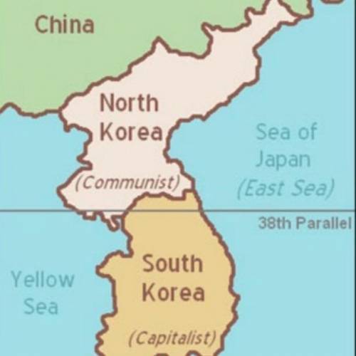 Look at this map of the modern Korean peninsula.

Write a paragraph discussing the historical patt
