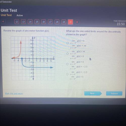 Review the graph of piecewise function g(x).