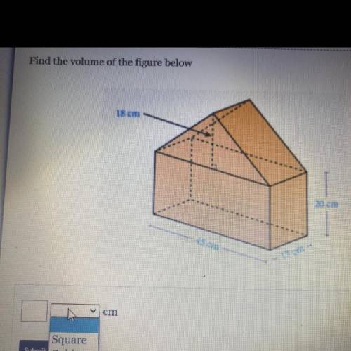 Pls help with this..
Find the volume of the figure below