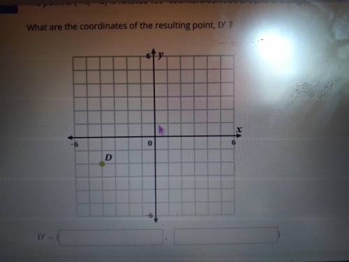 The point D (-4 , -2) is rotated 180° counterclockwise around the origin. What are the coordinates