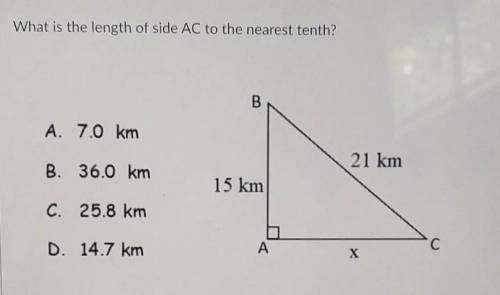 What is the length of side AC to the nearest tenth? (giving brainliest and thanks to all!)