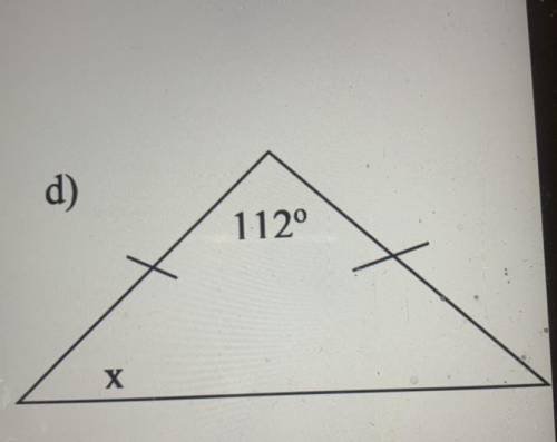 Find the value of x in the triangle