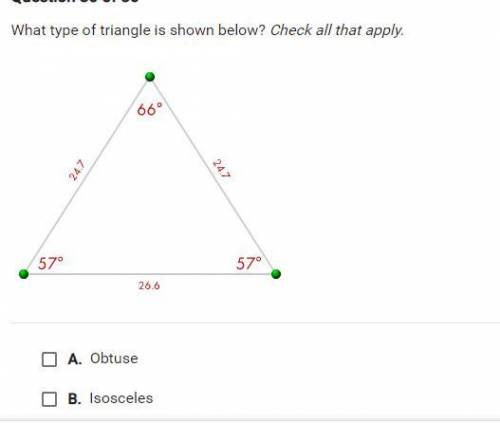 What type of triangle is shown below check all that apply