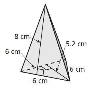 Find the surface area of the regular pyramid. ____ sq. ft.