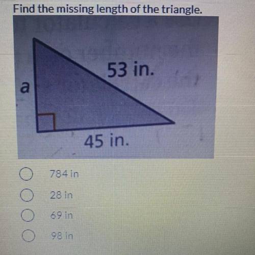 ￼find the missing length of the triangle