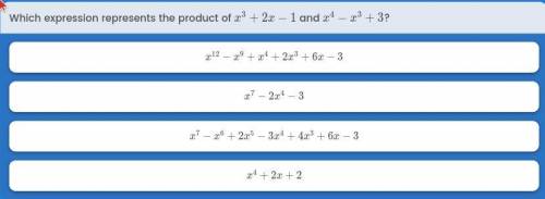 Which expression represents the product of...