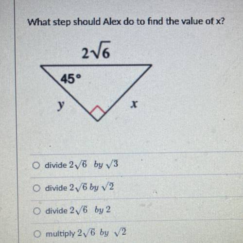What step should Alex do to find the value of x