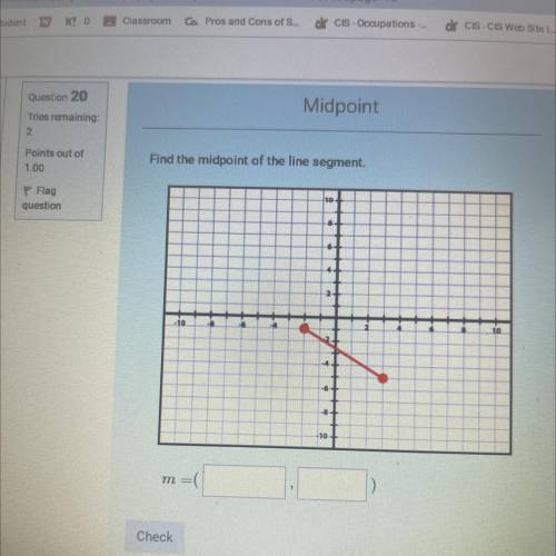 Find the midpoint of the line segment
PLEASE HELP....NO LINKS PLEASE