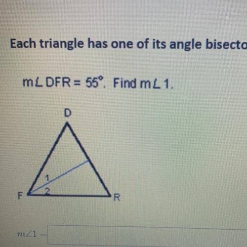 Angle DFR equal 55° find angle 1