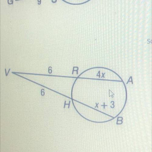 Find x segments of circles