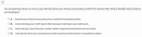 Easy identity theft prevention, plz help :)

You are teaching a lesson on how to stay informed abo
