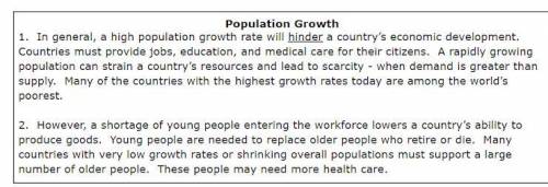 What can you conclude about population growth from reading the above passage?

A. In most countrie