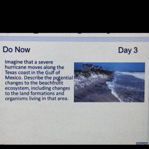 Imagine that a severe

hurricane moves along the
Texas coast in the Gulf of
Mexico. Describe the p