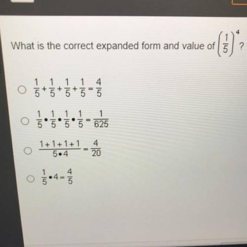 What is the correct expanded from and value of 1/5 4