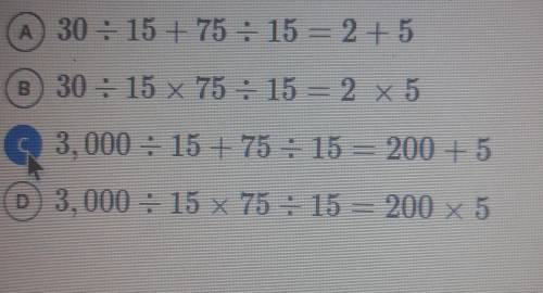 Which equation shows a way to find 3,075÷15please help me fast if possible! ​