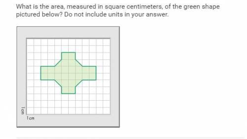 what is the area measured in square centimeters of the green shape pictured below do not include un