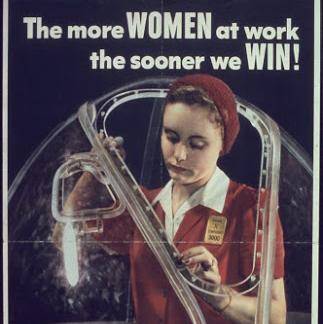 The posters represent what acceptable ways women could support the war effort?
