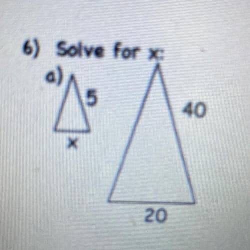 Pls help!!! Will name Brainliest
Solve for x:
