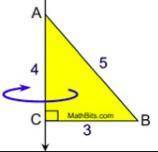 If a triangle was rotated about the y-axis, as seen in the picture below, what 3-d shape would be c