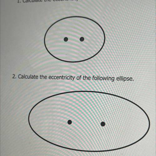 1. Calculate the eccentricity of the following ellipses.