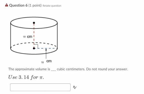 Someone please help with this

The approximate volume is ___ cubic centime