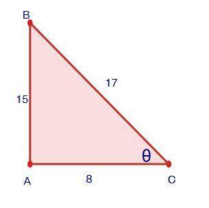 Find the cosine ratio of angle Θ.