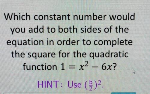 Which constant number would you add to both sides of the equation in order to complete the square f