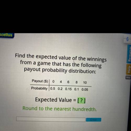 Find the expected value of the winnings for a game that has the following payout probability distri