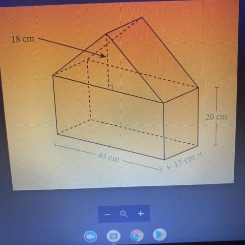 Determine the volume of the house in cubic centimeters.