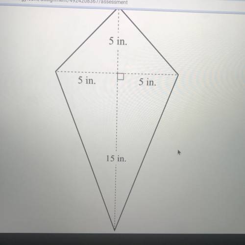 Jacob is making a kite that has the dimensions shown below

What is the area of Jacob's kite?
100