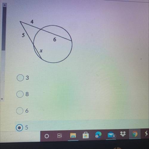Solve for x. Assume that lines which appear tangent are tangent.
HELP ME YALL PLEASE ASAP