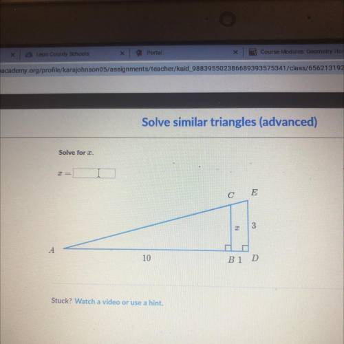 Solve similar triangles khan academy (advanced) plzzzz help