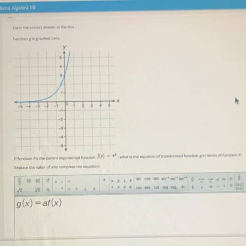 If function f is the parent exponential function f(x) = e^2 , what is the equation of transformed f