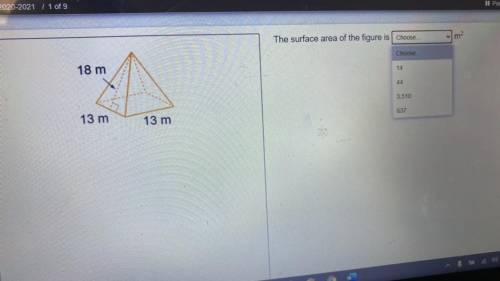 The surface area of the figure is?
