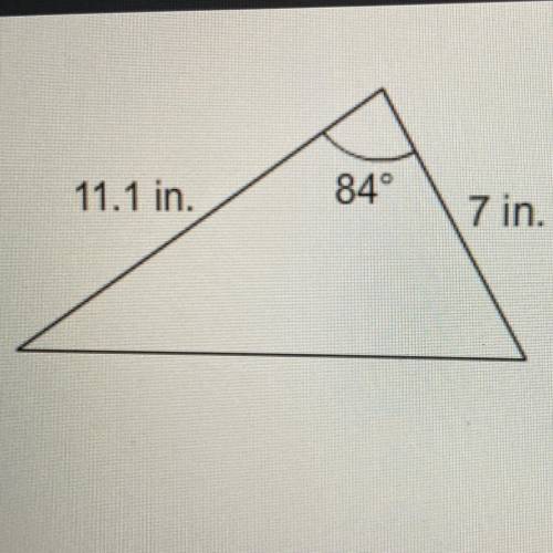 what is the area if this triangle? enter your answer as a decimal in the box. round only your final