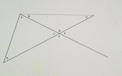 Select the correct answer. H G C F. B. In the figure, angle E measures 54° and angle G measures 29º