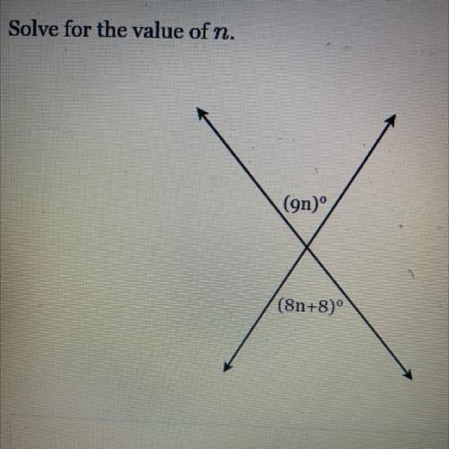 Solve for the value of n.
pls help